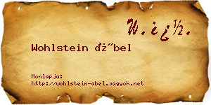 Wohlstein Ábel névjegykártya